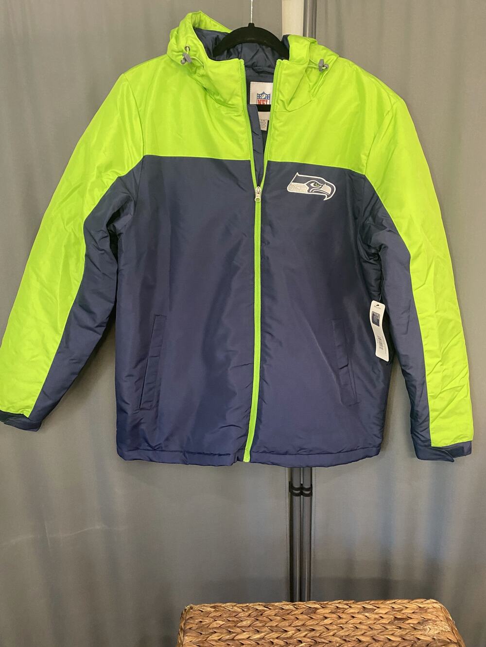G-III NFL Seattle Seahawks Mens Large Green Blue Full Zip Jacket Superbowl